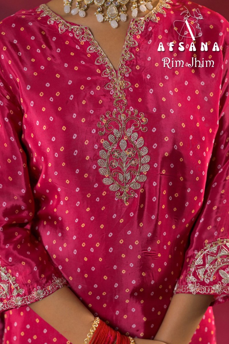 Rim Jhim By Afsana Crepe Readymade Suits